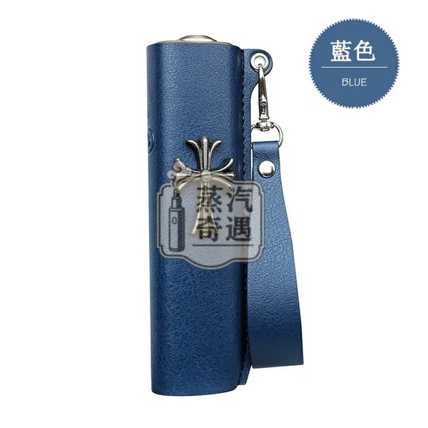 【黑色/紅色/黃色/藍色】IQOS ILUMA ONE保護套防摔皮革 哥德風十字造型金屬感設計 適用4.0 / 6 / 7 代一體機|真皮質感|附掛繩