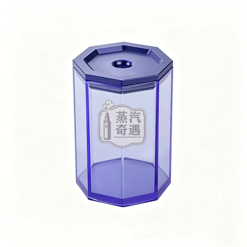 透明IQOS煙灰缸 紫色蓋子加紫色透明缸體特寫圖